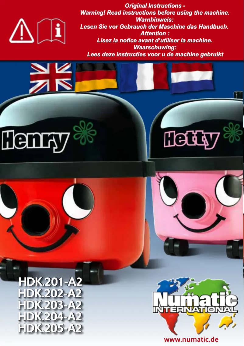 Page 1 de la notice Manuel utilisateur Numatic 900141