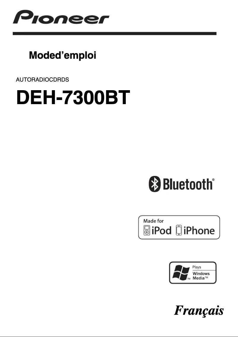 Image de la première page du manuel de l'appareil DEH-7300BT