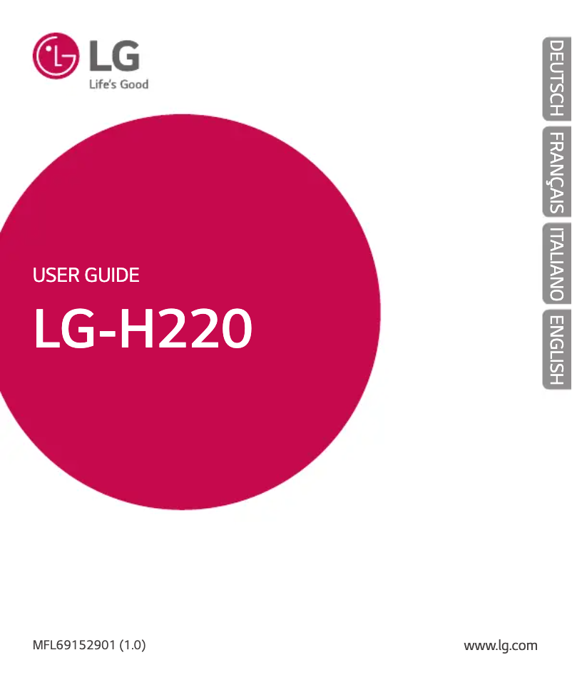 Page 1 de la notice Manuel utilisateur LG LG-H220