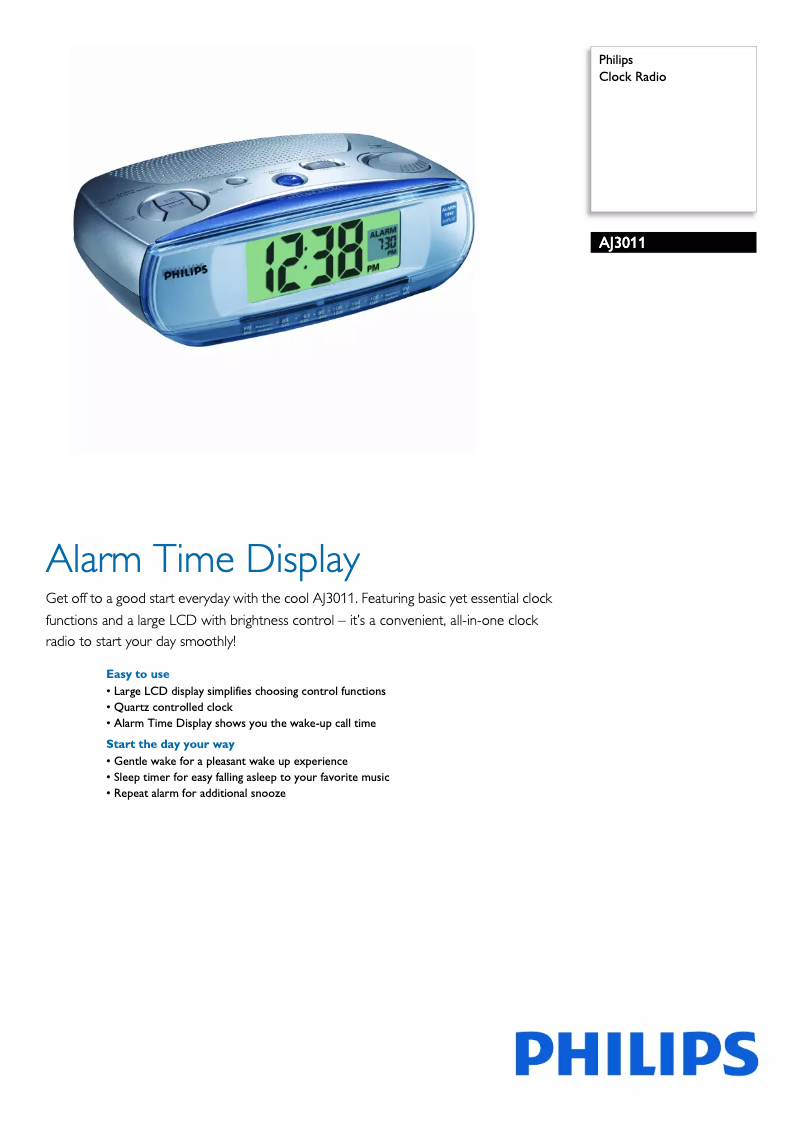 Page 1 de la notice Brochure Philips AJ3011