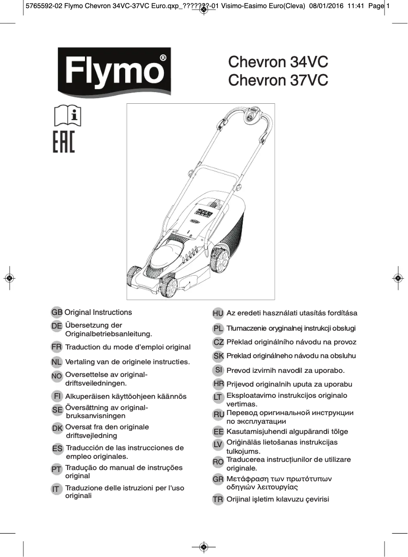 Image de la première page du manuel de l'appareil Chevron 37VC