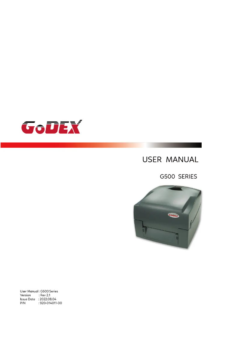 Page n°1 - Manuel utilisateur Godex G530