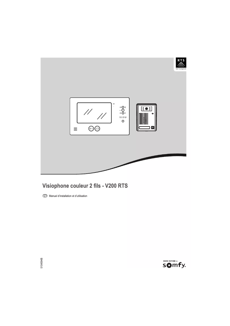 Page 1 de la notice Manuel utilisateur Somfy V200 RTS