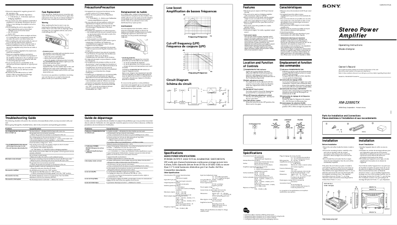 Image de la première page du manuel de l'appareil XM-2200GTX