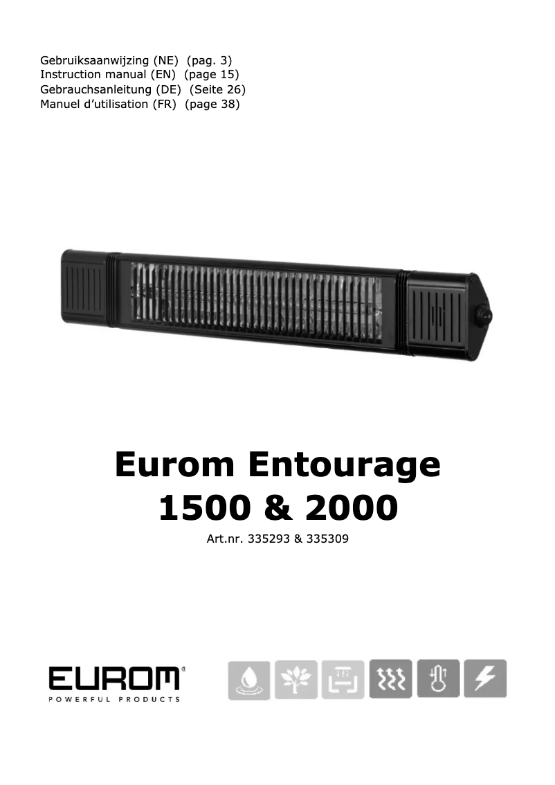 Image de la première page du manuel de l'appareil Entourage 1500