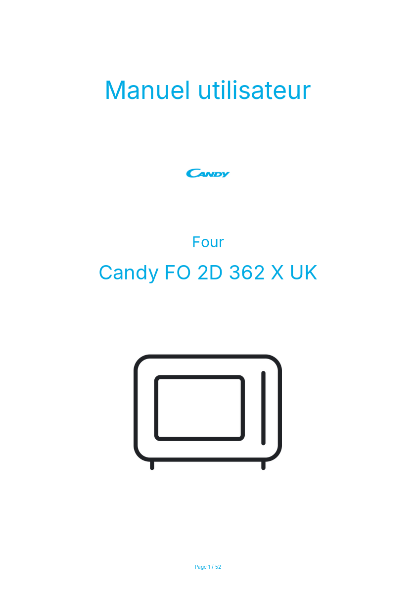 Image de la première page du manuel de l'appareil FO 2D 362 X UK