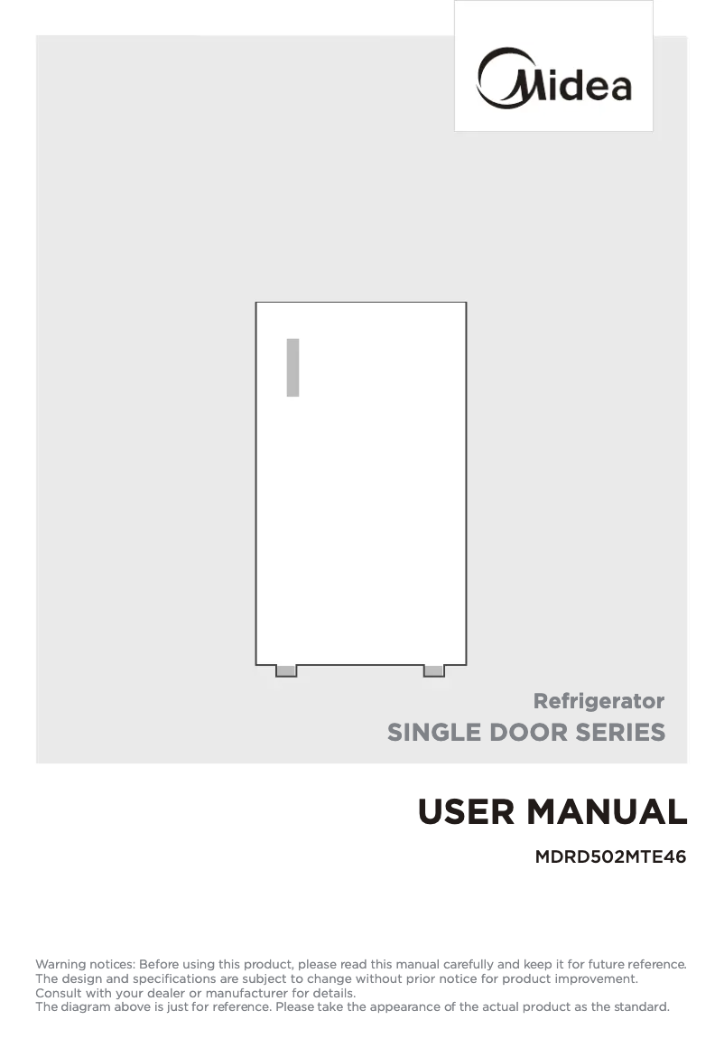 Page 1 de la notice Manuel utilisateur Midea MDRD502MTE46