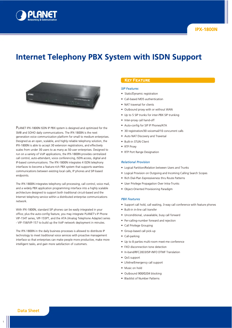 Image de la première page du manuel de l'appareil IPX-1800N