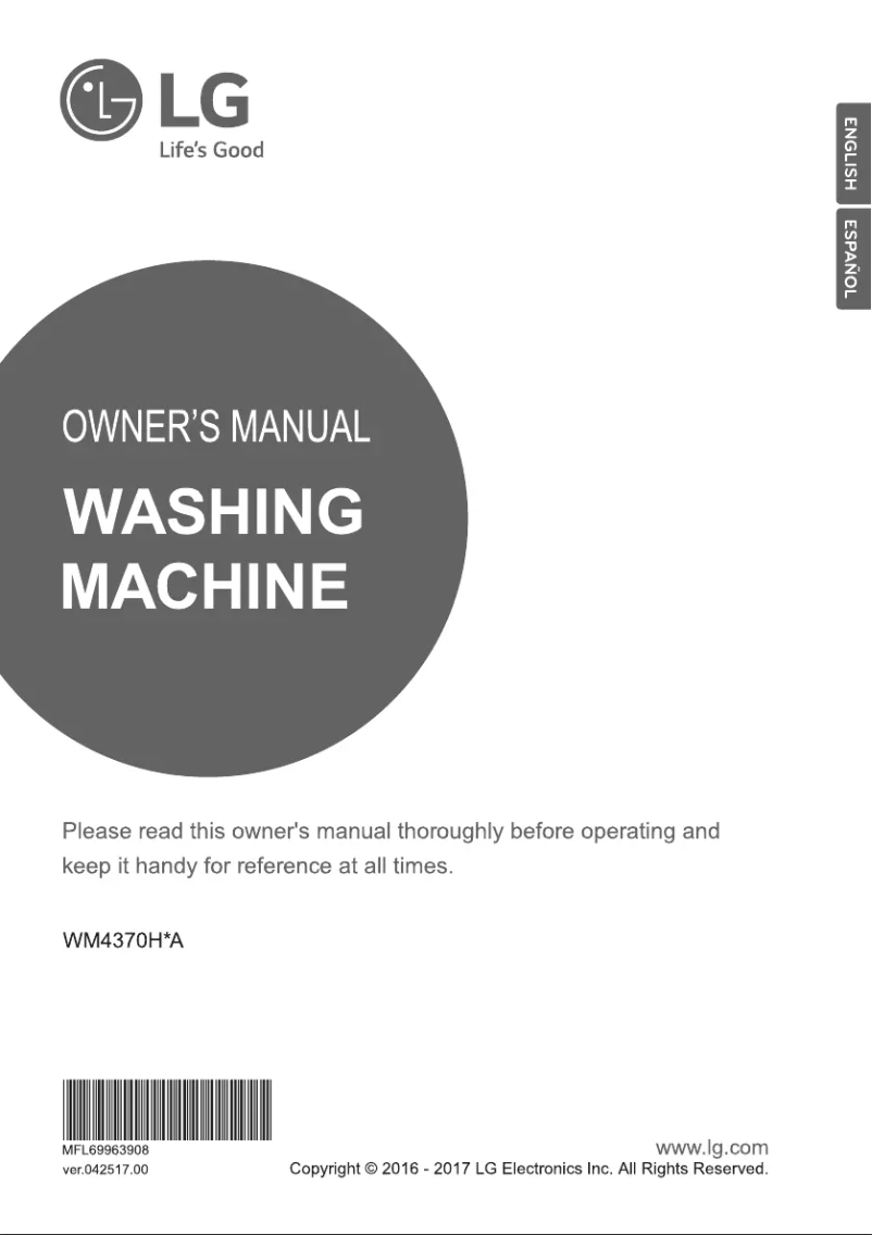Page 1 de la notice Manuel utilisateur LG WM4370HA