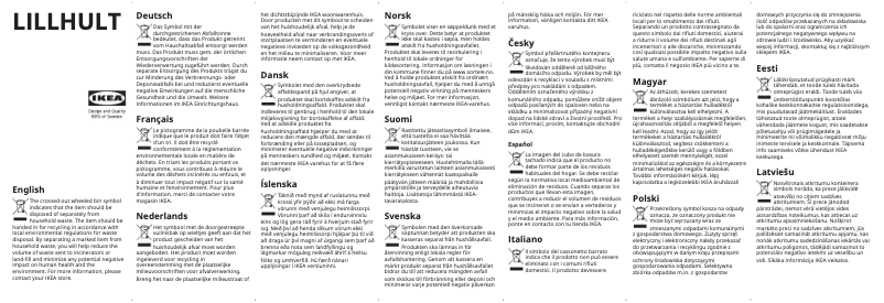 Page 1 de la notice Manuel utilisateur Ikea LILLHULT 805.284.94