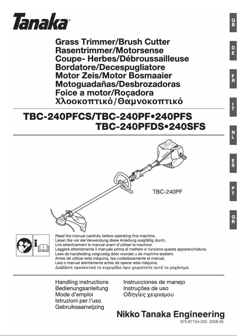 Page n°1 - Manuel utilisateur Tanaka TBC-240SFS