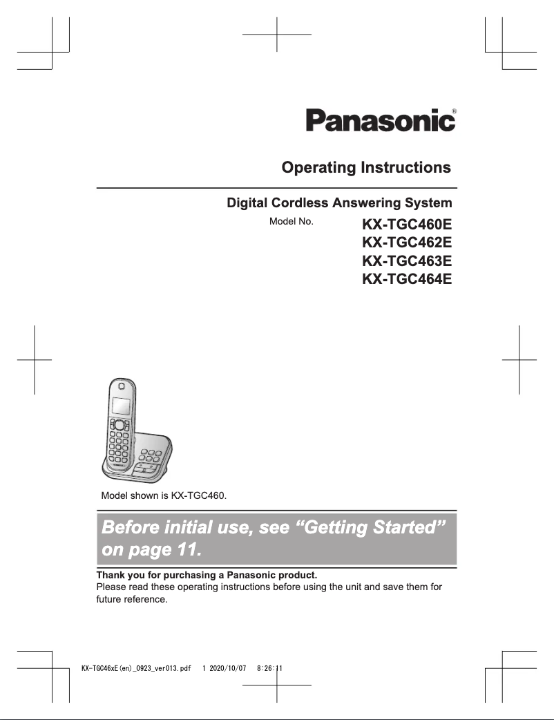 Página 1 del manual Manual de usuario Panasonic KX-TGC464E
