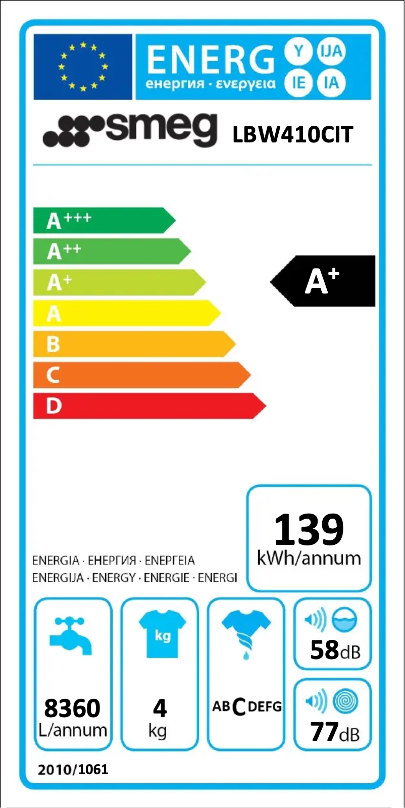 Page n°1 - Manuel utilisateur Smeg LBW410CIT