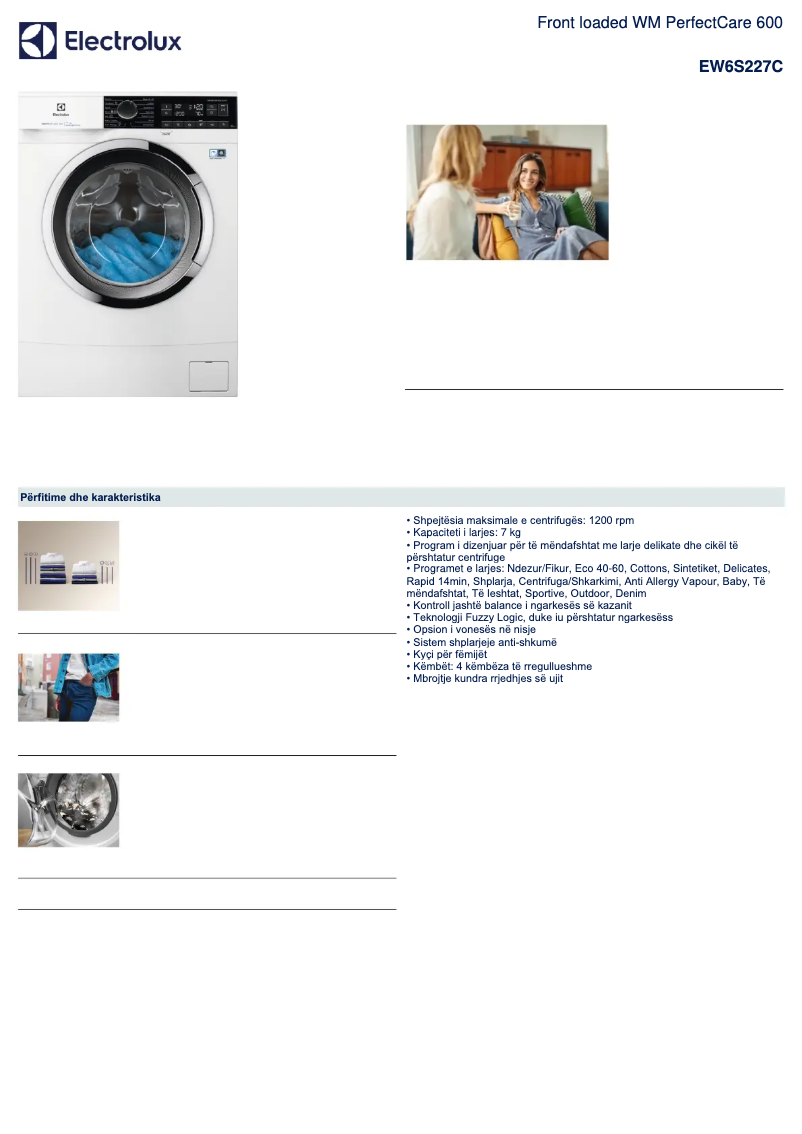 Image de la première page du manuel de l'appareil EW6S227C