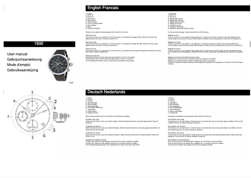 Image de la première page du manuel de l'appareil 1930