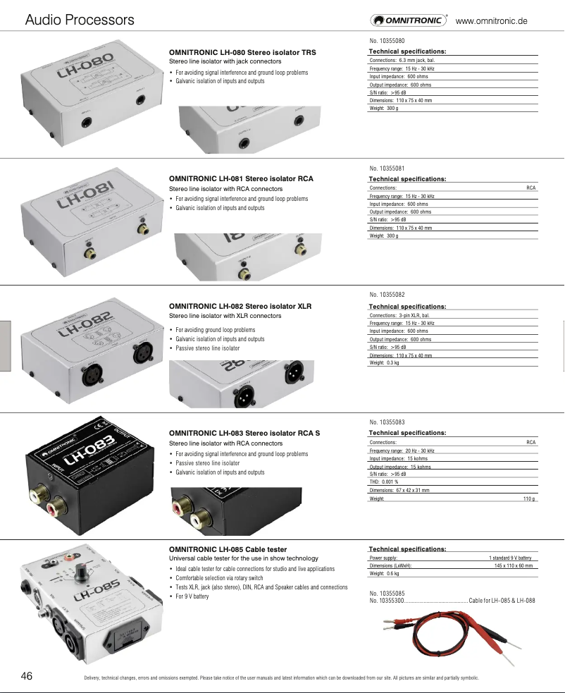 Page 1 de la notice Catalogue Omnitronic LH-085