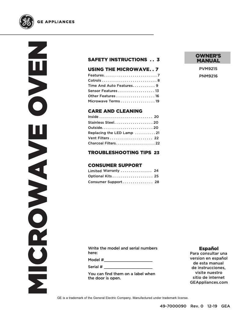 Image de la première page du manuel de l'appareil PVM9215SKSS