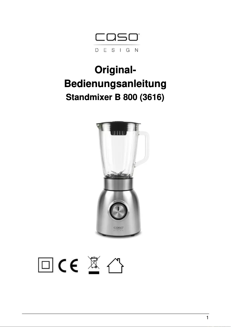 Página 1 del manual Manual de usuario Caso B800