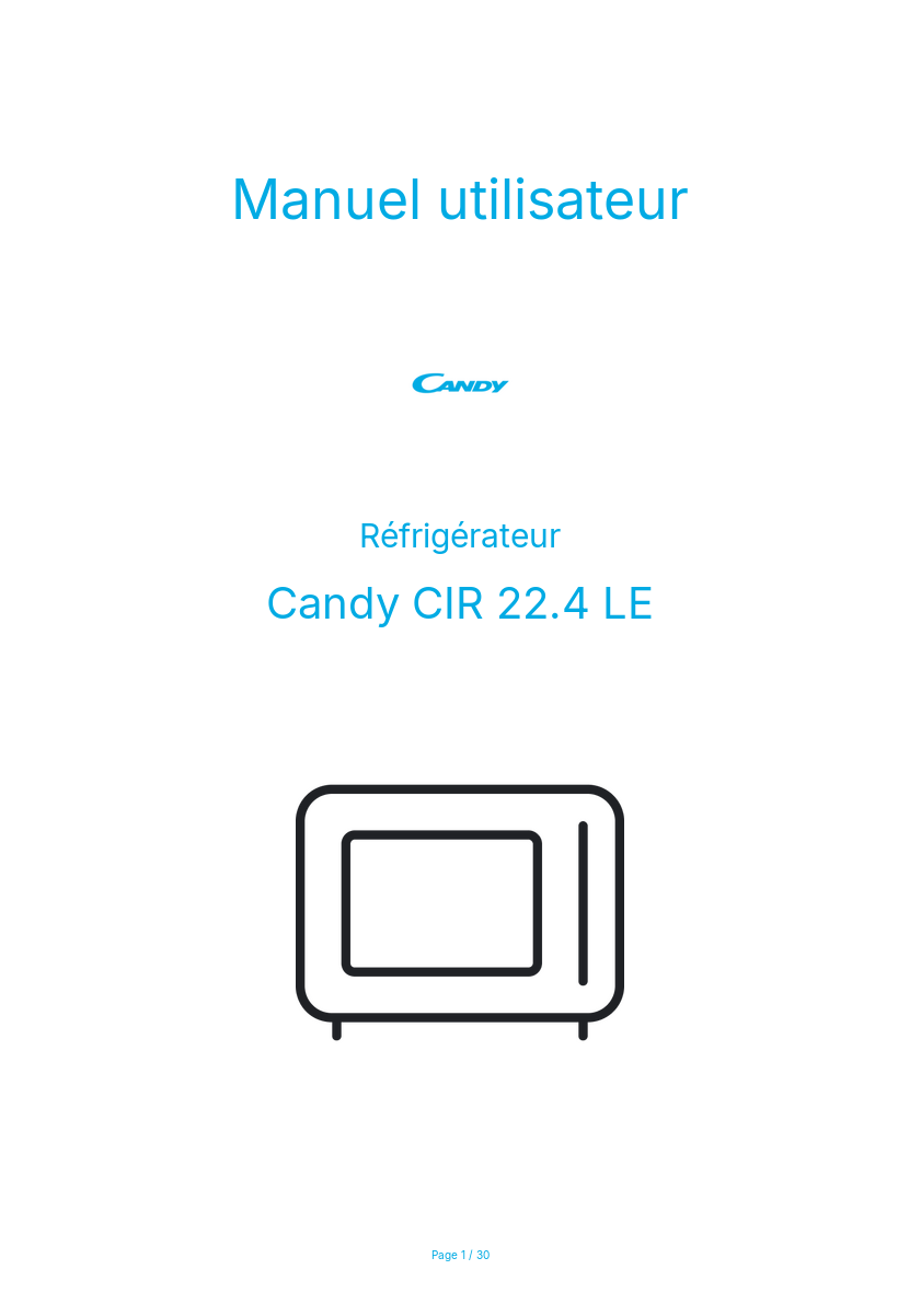 Image de la première page du manuel de l'appareil CIR 22.4 LE