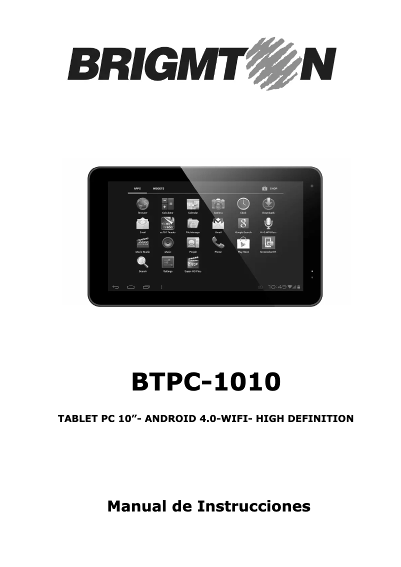 Page 1 de la notice Manuel utilisateur Brigmton BTPC-1010