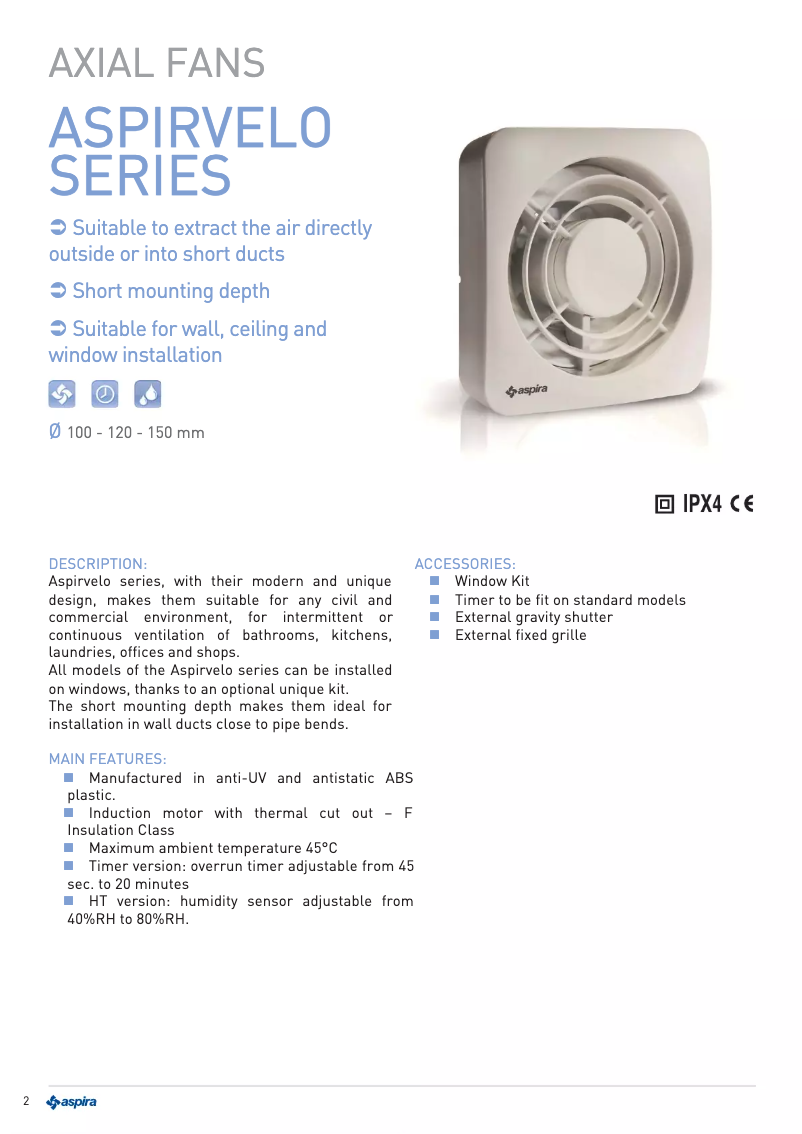 Página 1 del manual Ficha técnica Fantini Cosmi ASPIRVELO