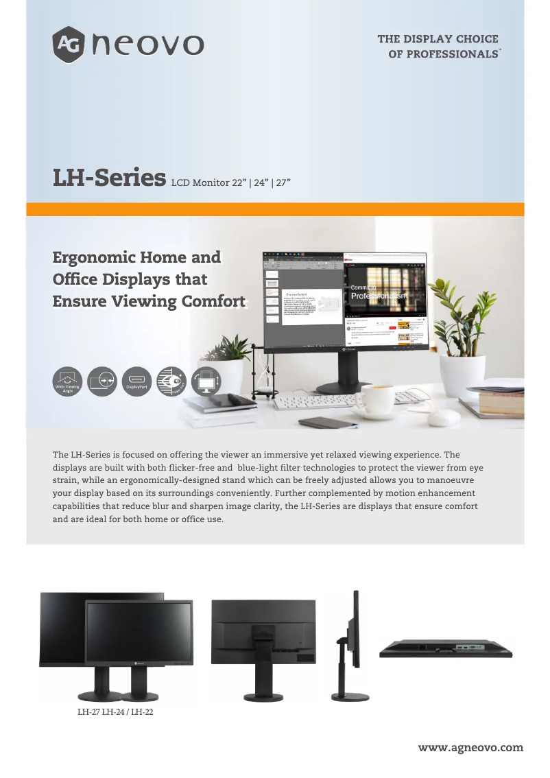Page 1 de la notice Fiche technique AG Neovo LH-24