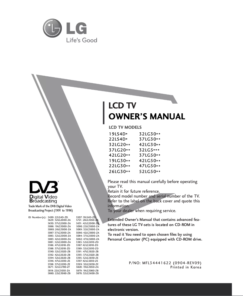 Page n°1 - Manuel utilisateur LG 475020.BEU