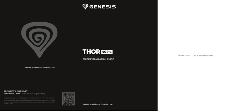 Page 1 de la notice Manuel utilisateur Genesis Thor 404 TKL