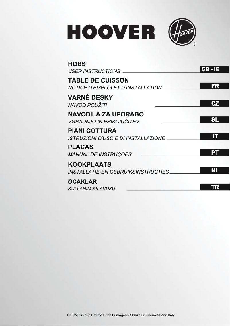 Page n°1 - Manuel utilisateur Hoover HGV 7550 B