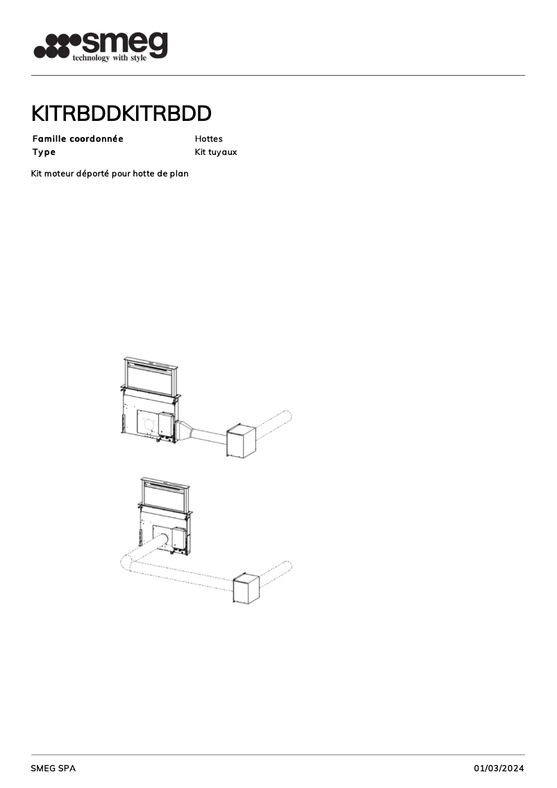 Page n°1 - Fiche technique Smeg KITRBDD
