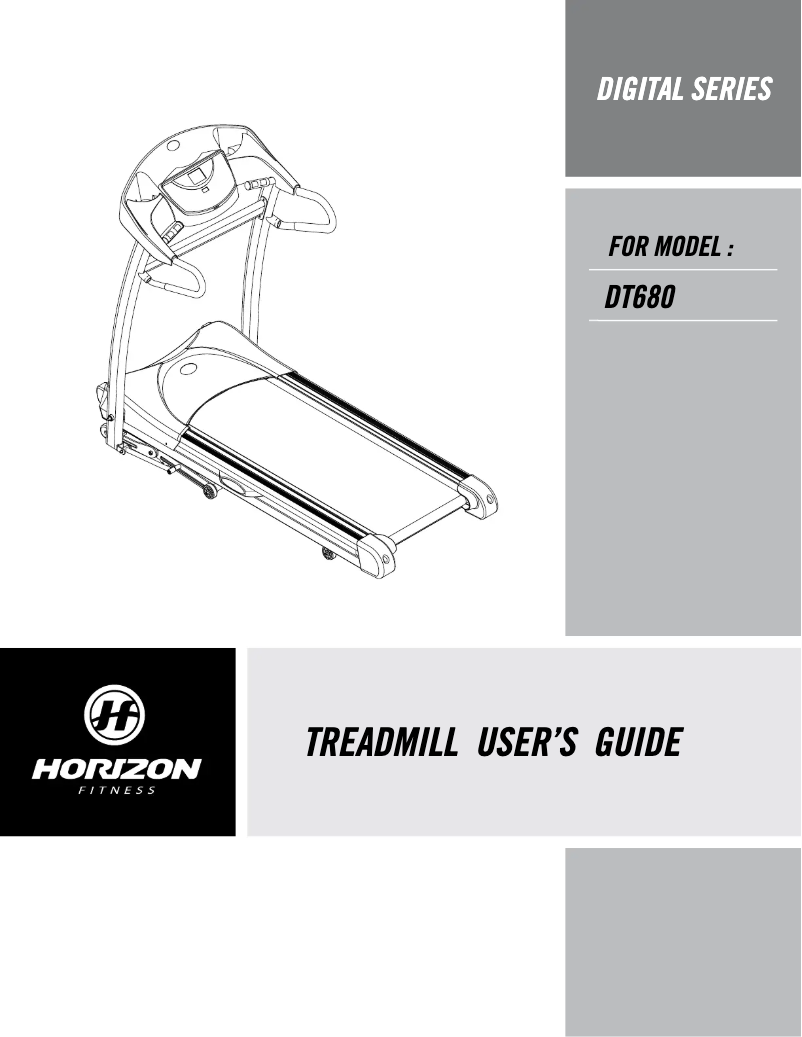 Página 1 del manual Manual de usuario Horizon Fitness Digital DT680