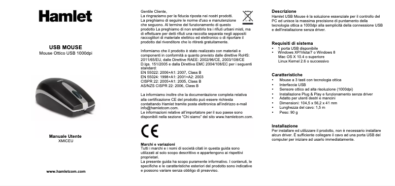 Image de la première page du manuel de l'appareil XMICEU