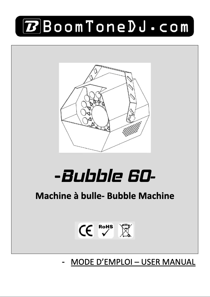 Page n°1 - Manuel utilisateur BoomTone DJ Bubble 60 V2