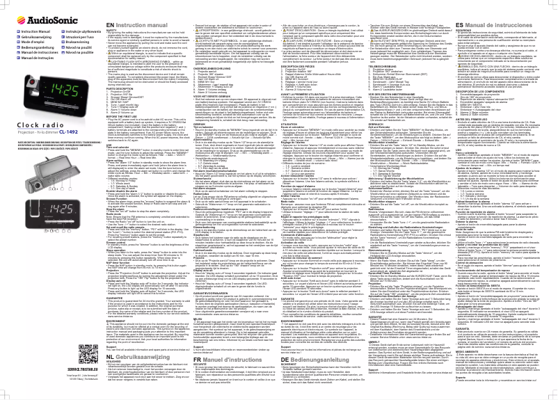 Imagen de la primera página del manual del dispositivo CL-1492