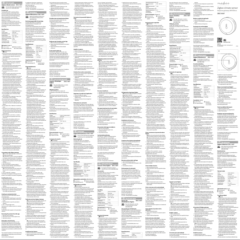 Image de la première page du manuel de l'appareil Zigbee ZBSC10WT