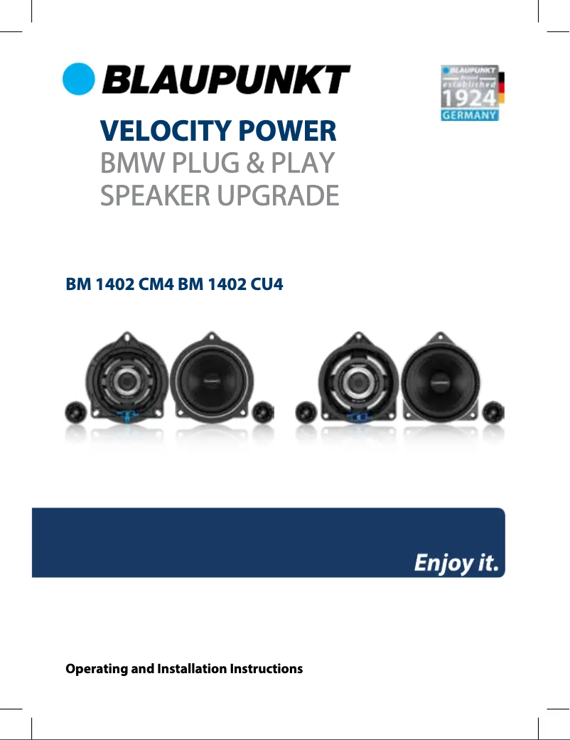 Page 1 de la notice Manuel utilisateur Blaupunkt BM 1402 CU4