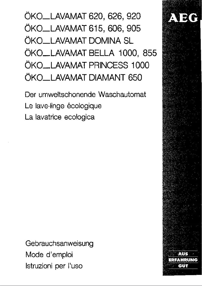 Page n°1 - Manuel utilisateur AEG OKO Lavamat 920