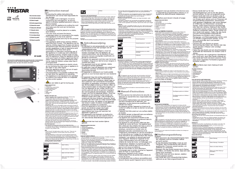 Page 1 de la notice Manuel utilisateur TriStar OV-1426PR