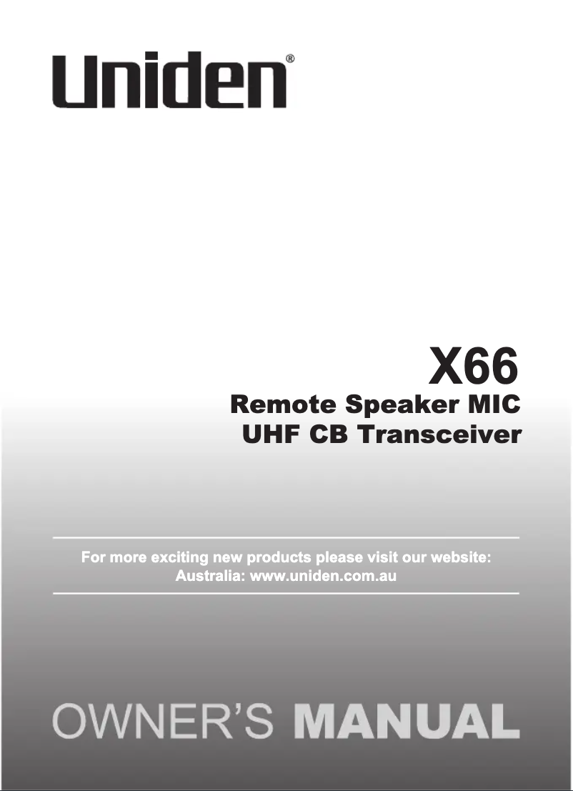 Imagen de la primera página del manual del dispositivo X66