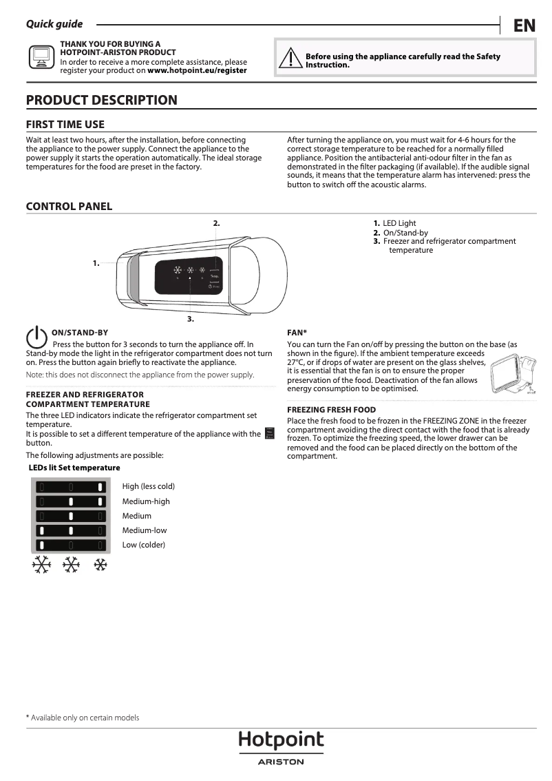 Page n°1 - Manuel utilisateur Hotpoint Ariston BCB 70301 AA