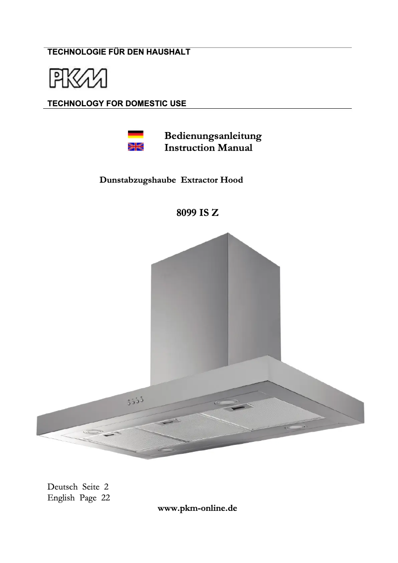 Page n°1 - Manuel utilisateur PKM 8099IS Z