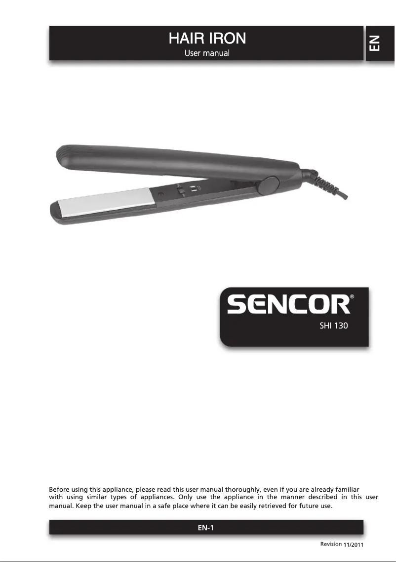 Imagen de la primera página del manual del dispositivo SHI 130