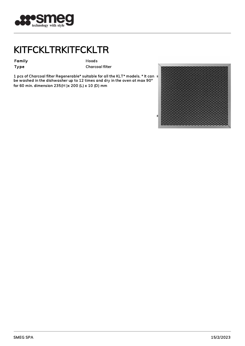 Page 1 de la notice Brochure Smeg KITFCKLTR