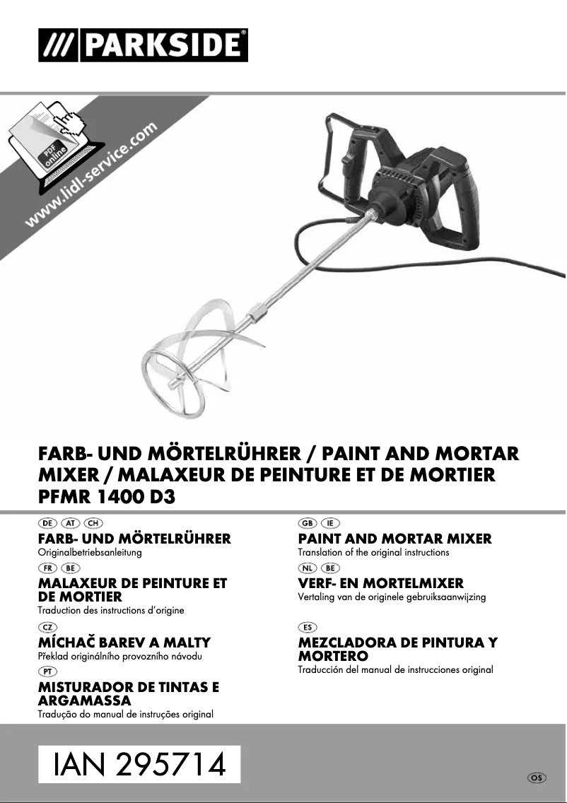 Image de la première page du manuel de l'appareil PFMR 1400 D3