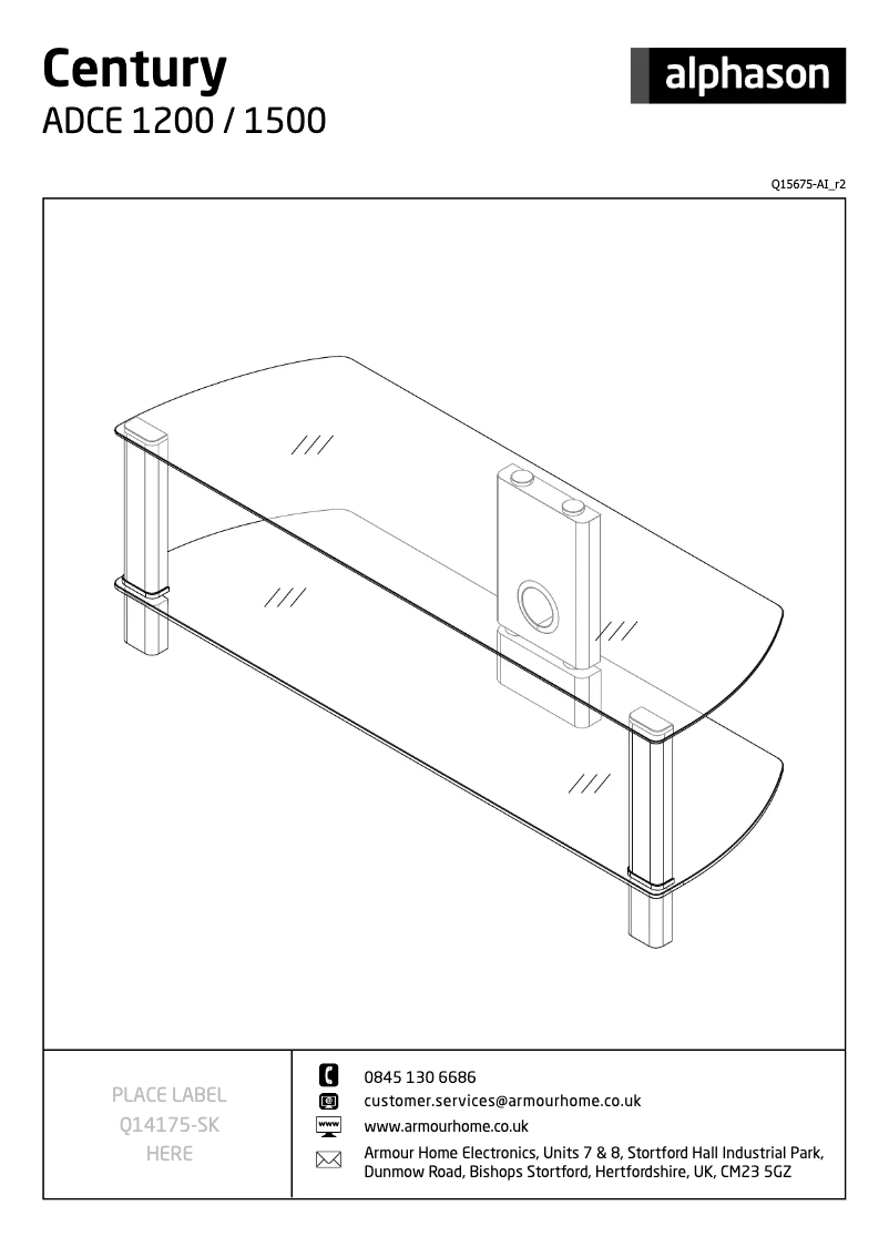 Page 1 de la notice Manuel utilisateur Alphason Century 1500