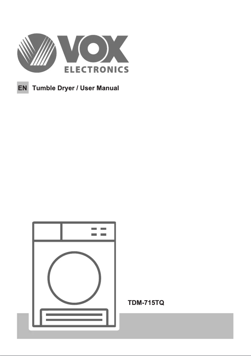 Page 1 de la notice Manuel utilisateur VOX TDM-715TQ