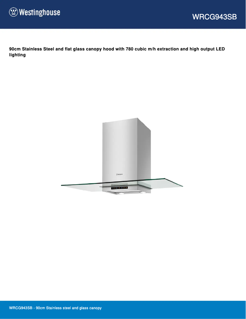 Page n°1 - Fiche technique Westinghouse WRCG943SB