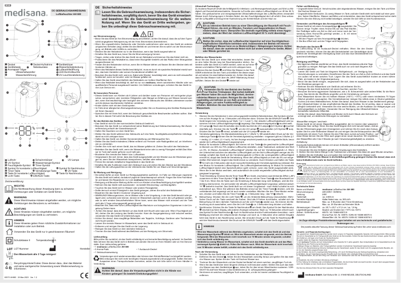 Page 1 de la notice Manuel utilisateur Medisana AH 680