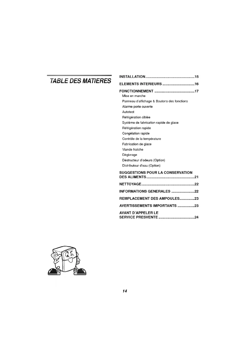 Image de la première page du manuel de l'appareil GR-612DEQF