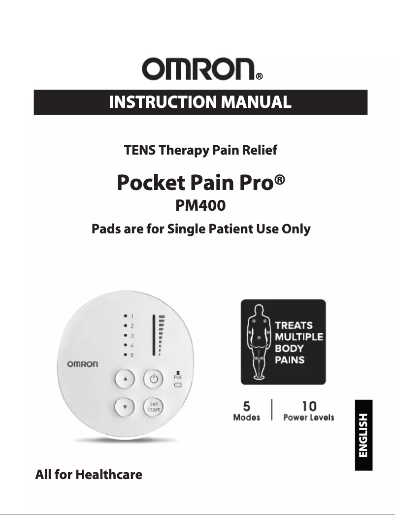 Page n°1 - Manuel utilisateur Omron Pocket Pain Pro PM400